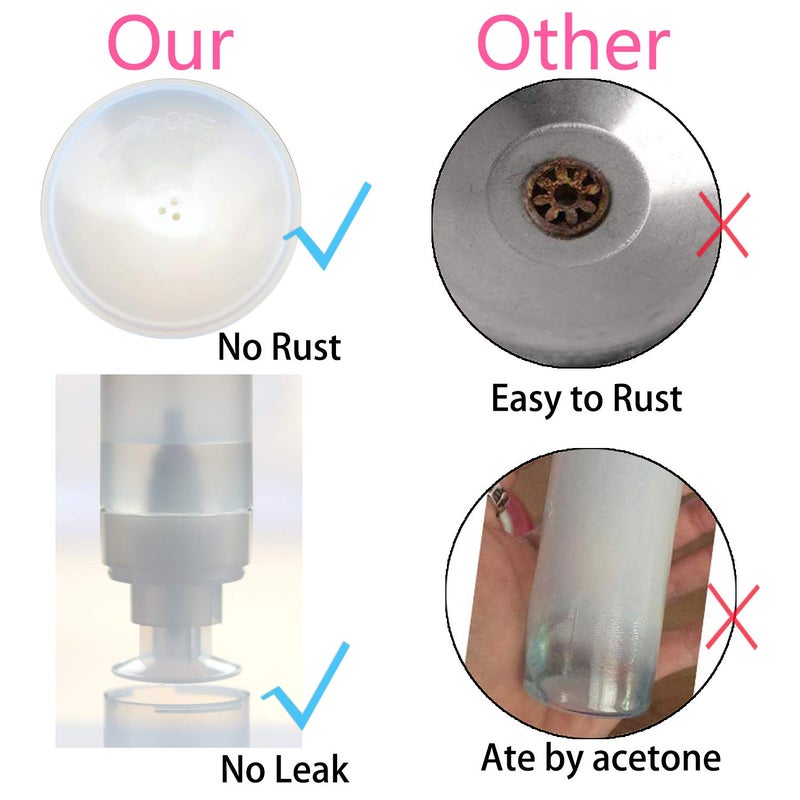 Jiulory Acetone Pump Dispenser Push Down Lockable Alcohol Dispenser Bottle 2 Packs 180ml One-Touch Pump Dispenser Empty Bottle For Alcohol,Acetone,Nail Polish - Image 3